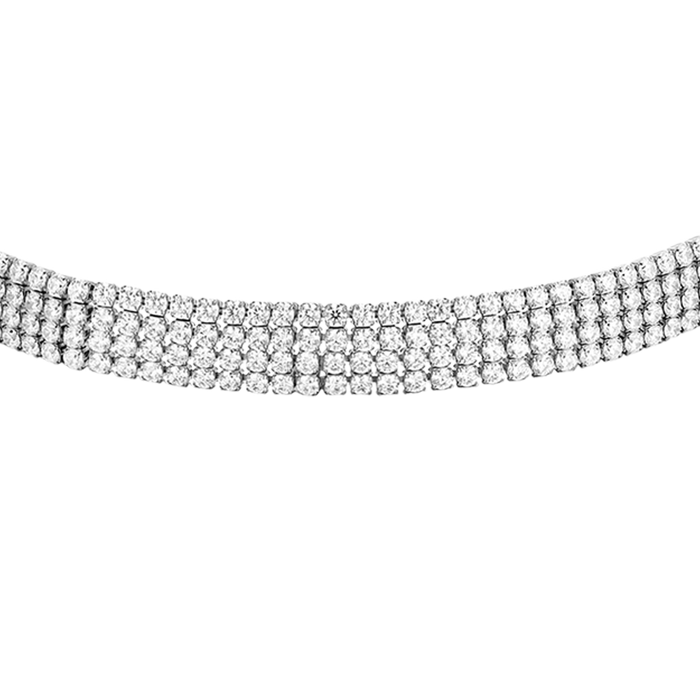 COLLANA CHOKER TENNIS DONNA IN ACCIAIO CON ZIRCONI BIANCHI