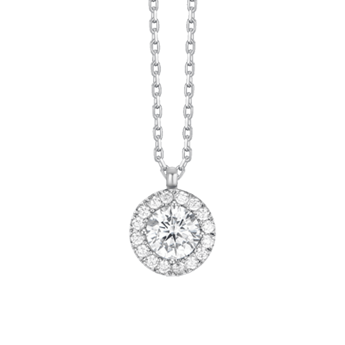 COLLANA DONNA IN ACCIAIO CON ELEMENTO CON ZIRCONI BIANCHI