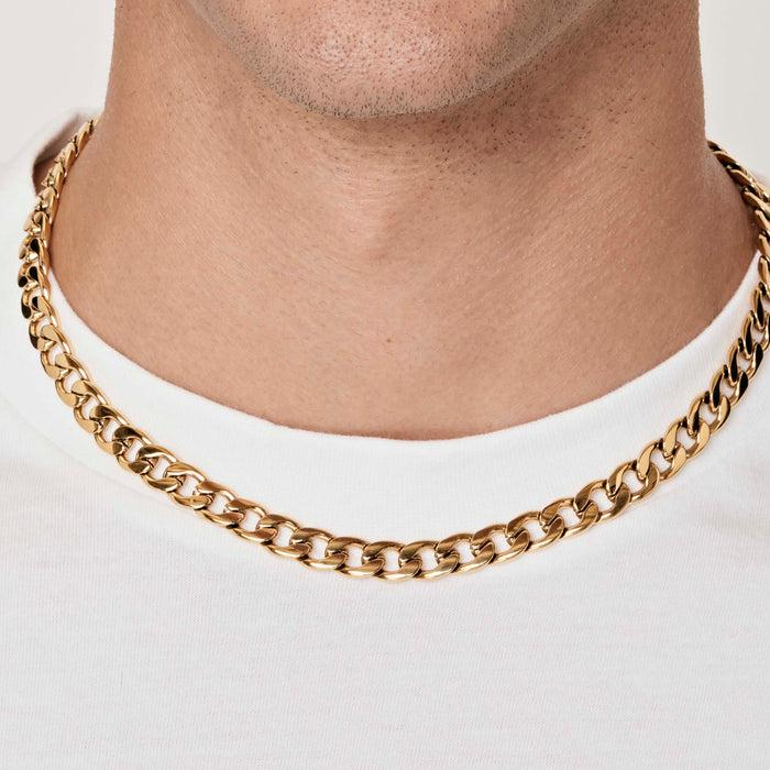 MEN'S STEEL NECKLACE WITH 9 MM GROUMETTE MESH