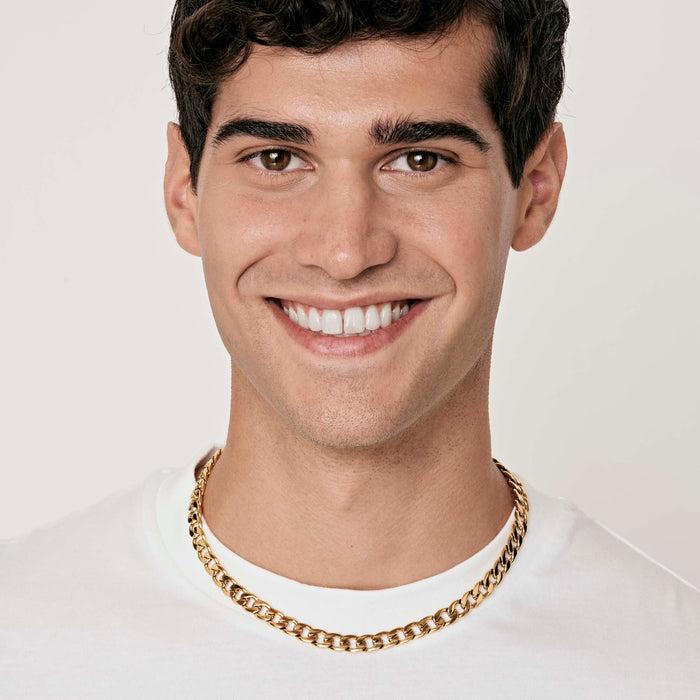 MEN'S STEEL NECKLACE WITH 9 MM GROUMETTE MESH