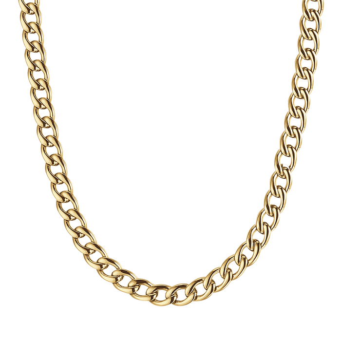 MEN'S STEEL NECKLACE WITH 9 MM GROUMETTE MESH