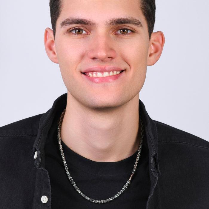 MEN'S NECKLACE IN STEEL ELEMENT IP ROSE