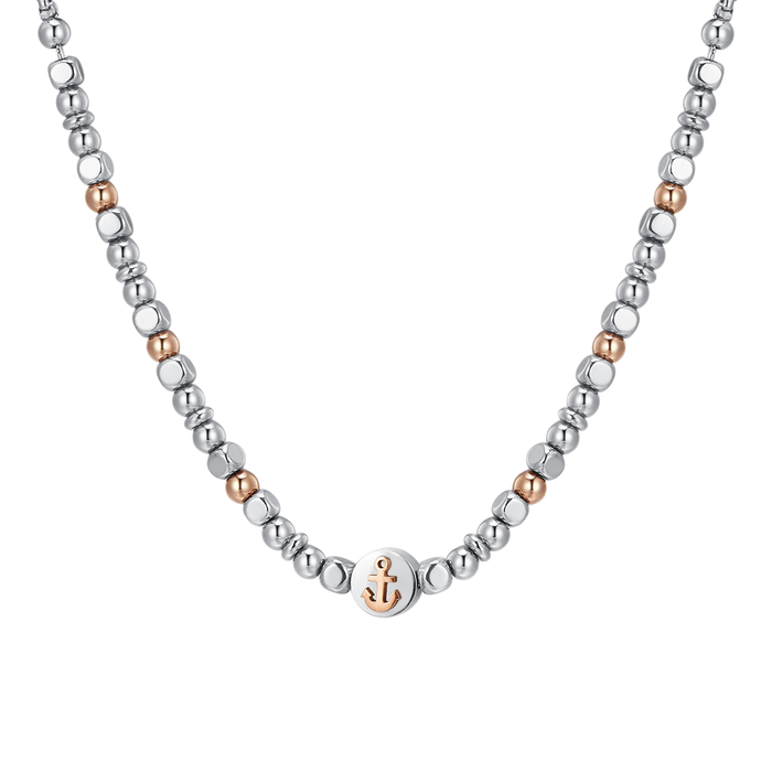 MEN'S NECKLACE IN STEEL ANCHOR IP ROSE GOLD