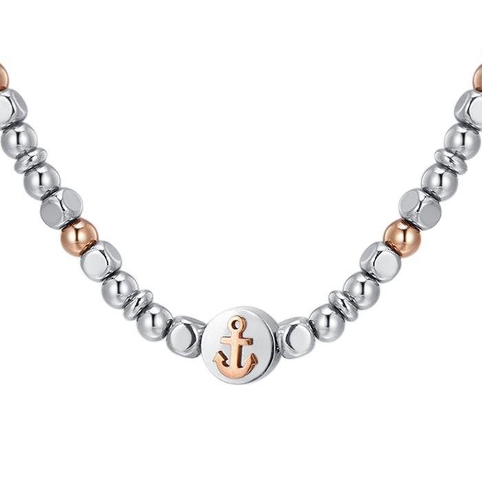 MEN'S NECKLACE IN STEEL ANCHOR IP ROSE GOLD