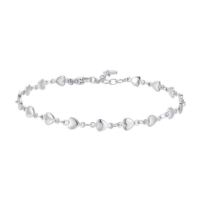 CAVIGLIERA DONNA IN ACCIAIO CON CUORI