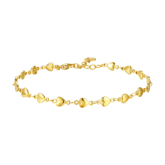 CAVIGLIERA DONNA IN ACCIAIO IP GOLD CON CUORI