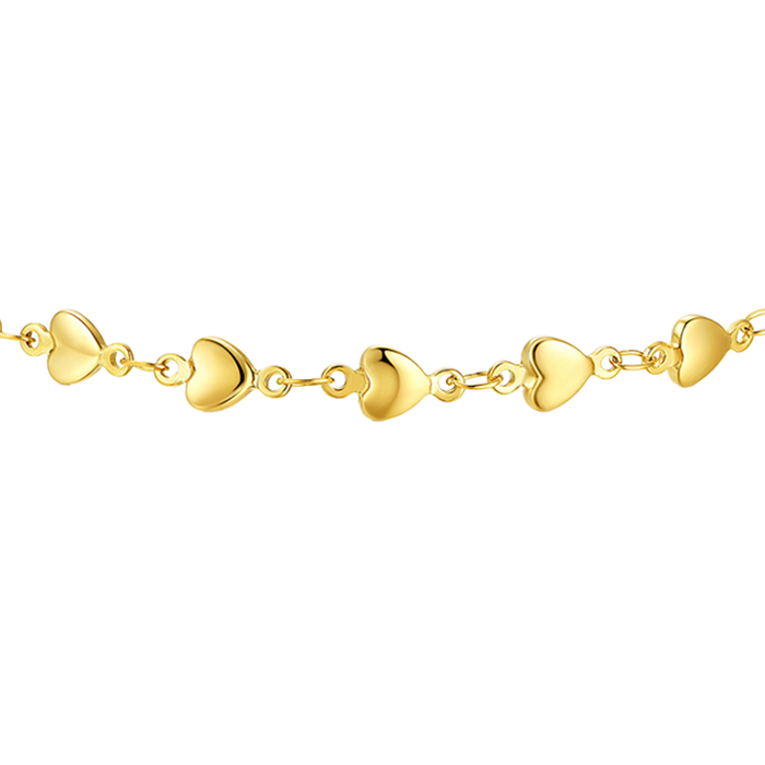 CAVIGLIERA DONNA IN ACCIAIO IP GOLD CON CUORI