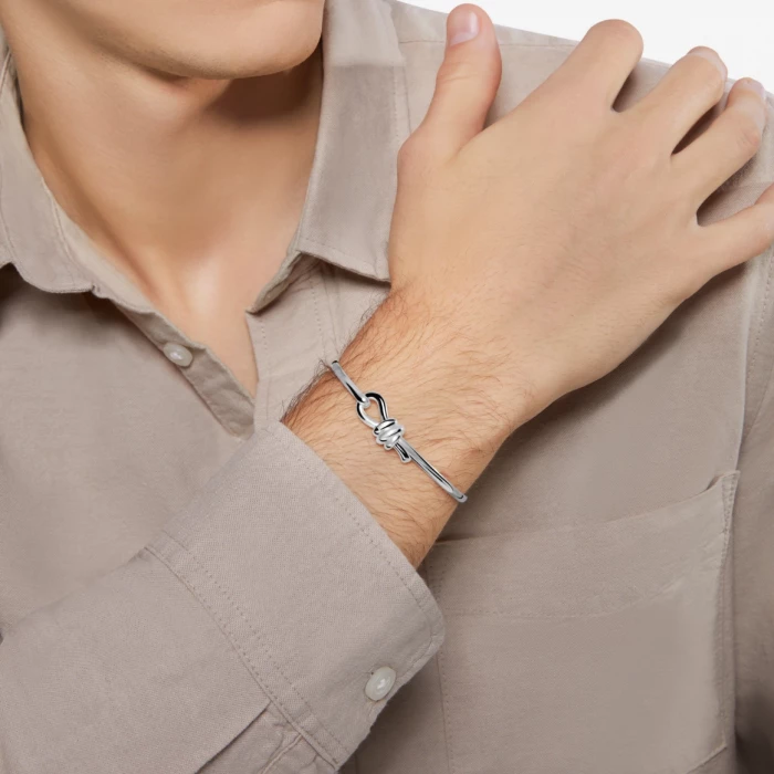 SILVER KNOT BANGLE BRACELET