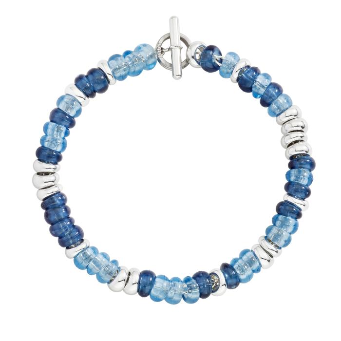 SILVER & RECYCLED PLASTIC RONDELLE BRACELET