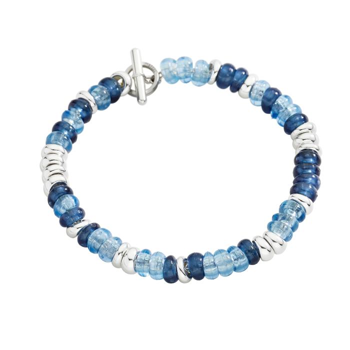 SILVER & RECYCLED PLASTIC RONDELLE BRACELET