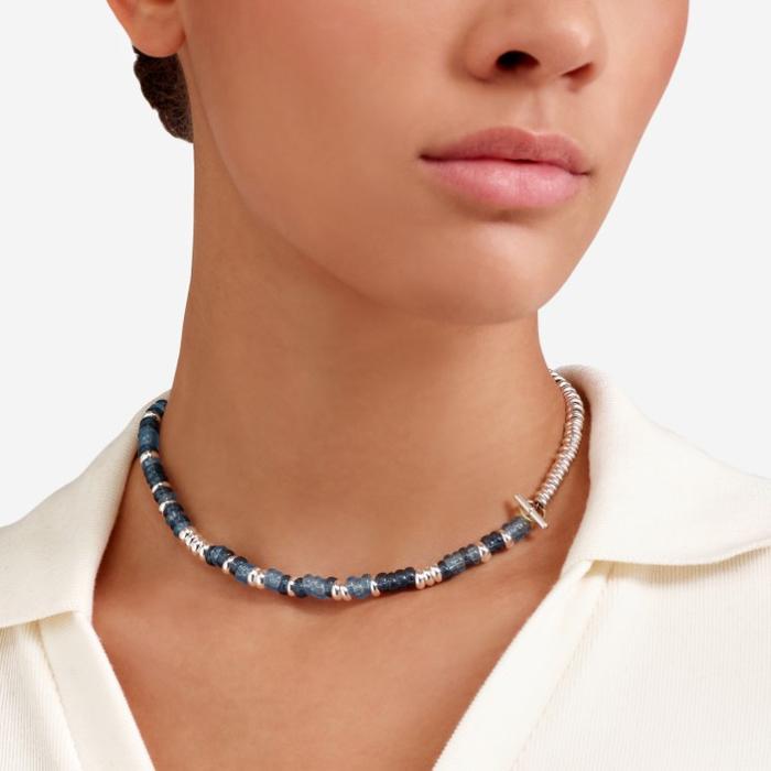 SILVER & RECYCLED PLASTIC RONDELLE BRACELET