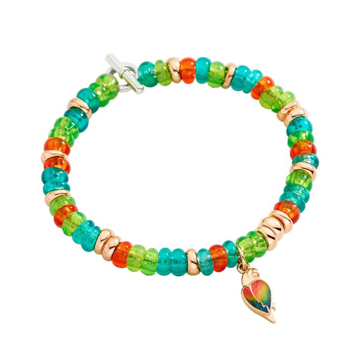 BRACCIALE RONDELLE ARGENTO DORATO & PLASTICA RICICLATA