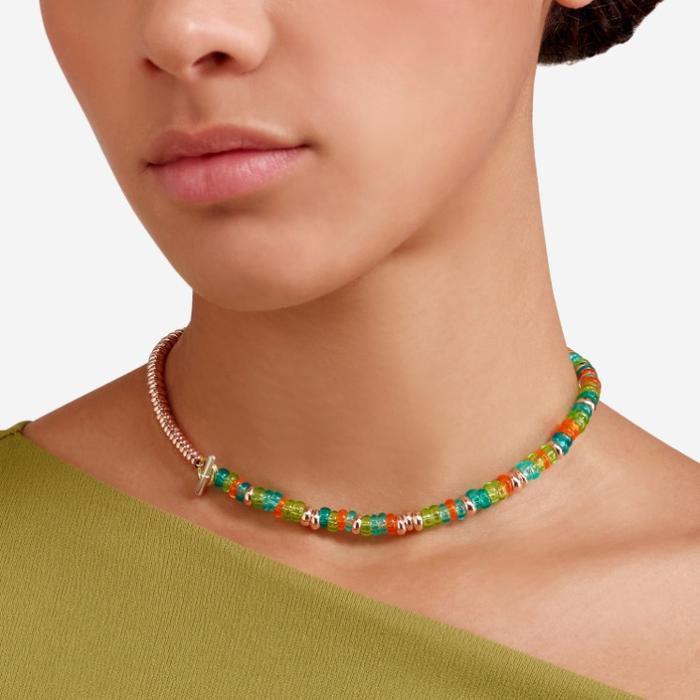 BRACCIALE RONDELLE ARGENTO DORATO & PLASTICA RICICLATA