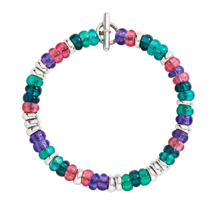 BRACCIALE RONDELLE ARGENTO & PLASTICA RICICLATA