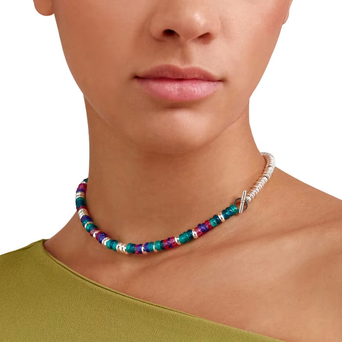 BRACCIALE RONDELLE ARGENTO & PLASTICA RICICLATA