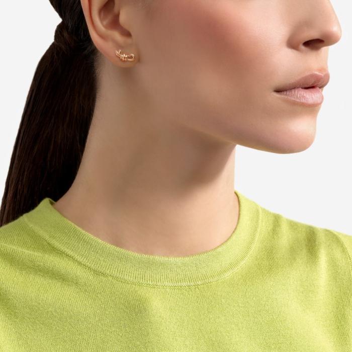 ORECCHINO STUD NODO ORO ROSA