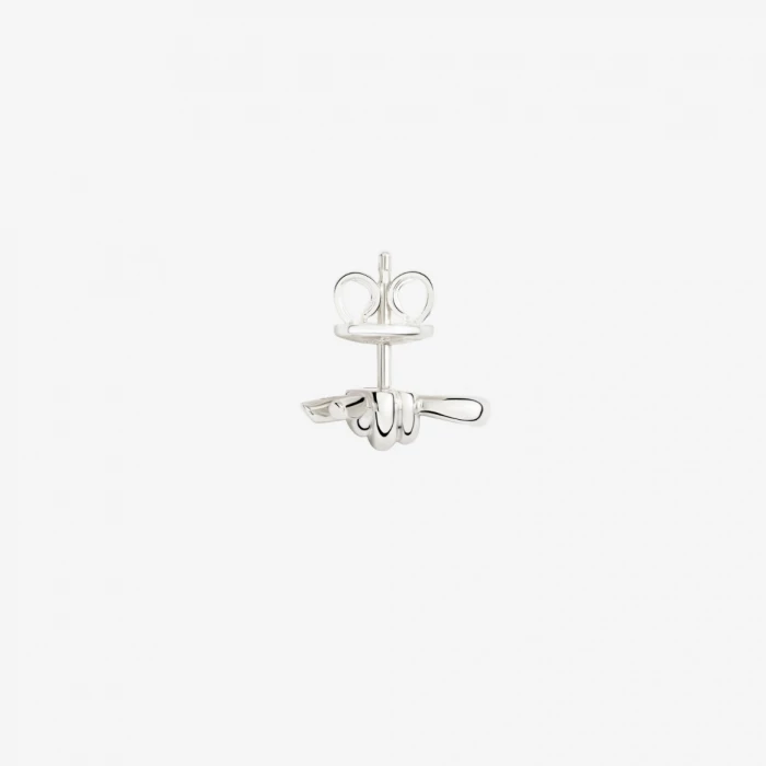 SILVER KNOT STUD EARRING