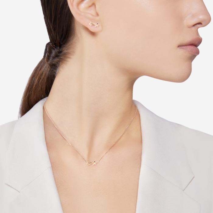 BOUCLES D'OREILLES COMET STAR OR ROSE ET DIAMANT