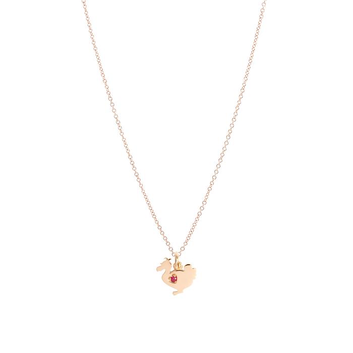 LADY DODO PENDANT ROSE GOLD & RUBY