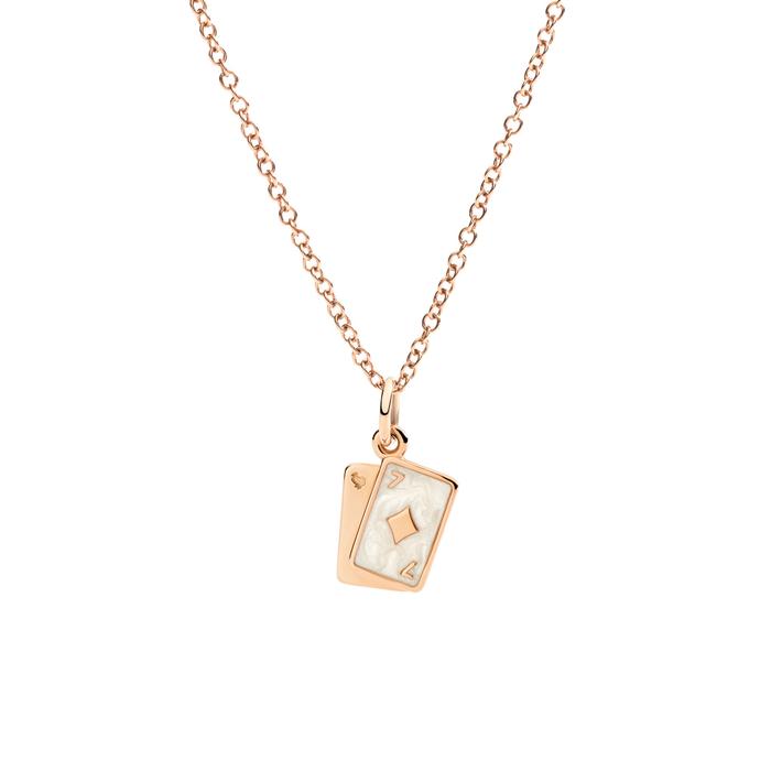 CIONDOLO CARTE ORO ROSA & SMALTO