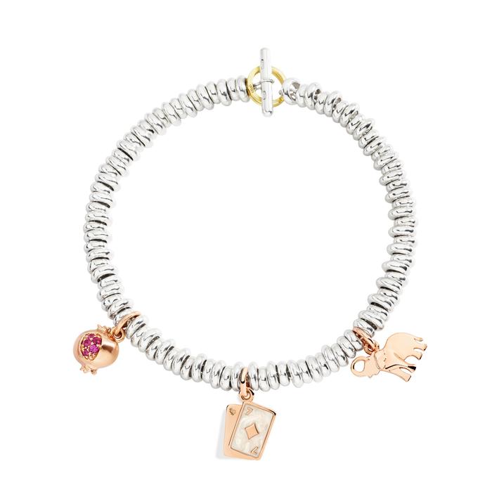 CIONDOLO ELEFANTE ORO ROSA