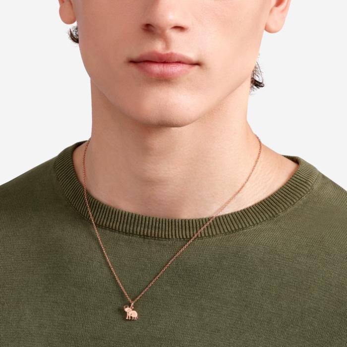 CIONDOLO ELEFANTE ORO ROSA