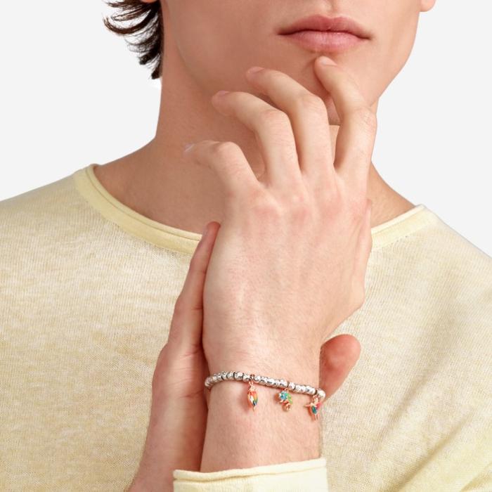 CIONDOLO CAMALEONTE ORO ROSA & SMALTO