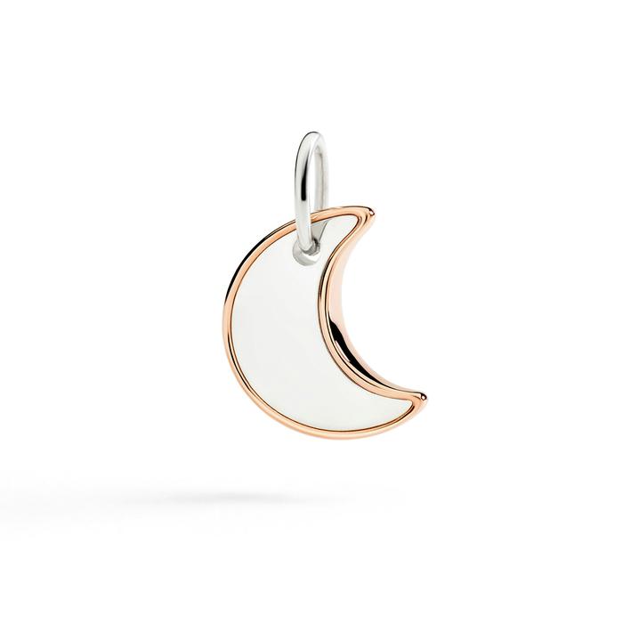 CIONDOLO XL LUNA ARGENTO & ORO ROSA