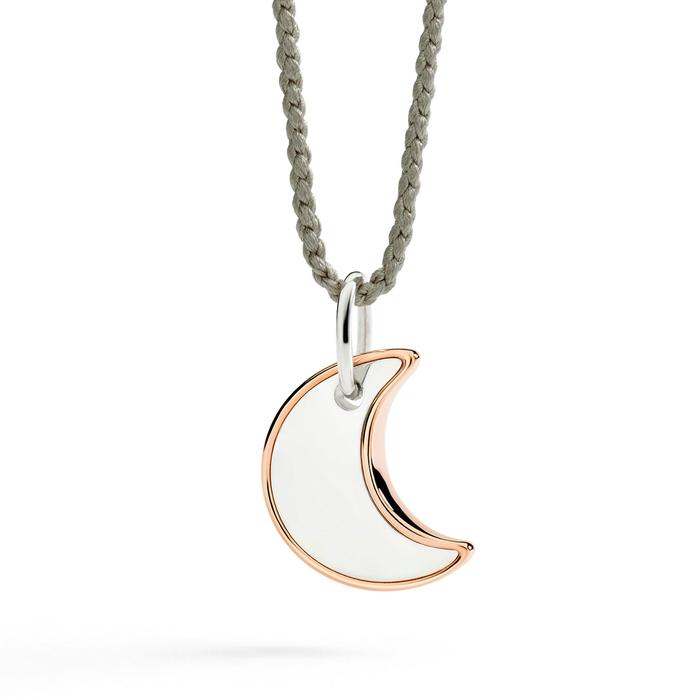 CIONDOLO XL LUNA ARGENTO & ORO ROSA