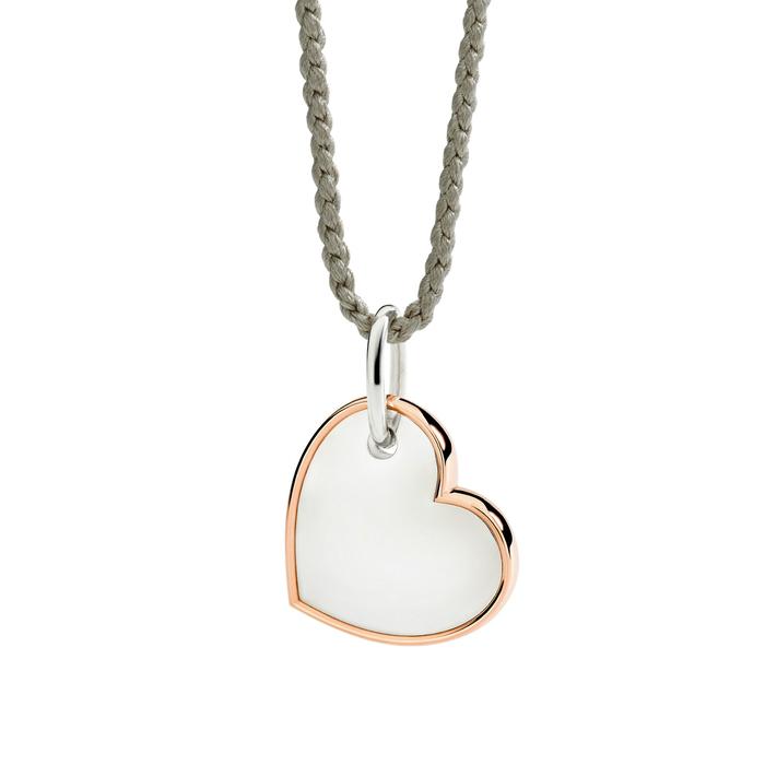 CIONDOLO XL CUORE ARGENTO & ORO ROSA