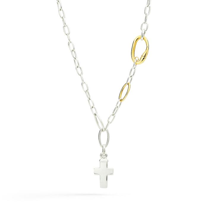 CIONDOLO MAXI CROCE ARGENTO