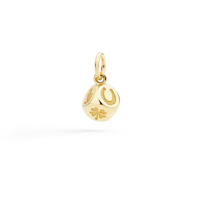 CIONDOLO DADO ORO GIALLO & TSAVORITE