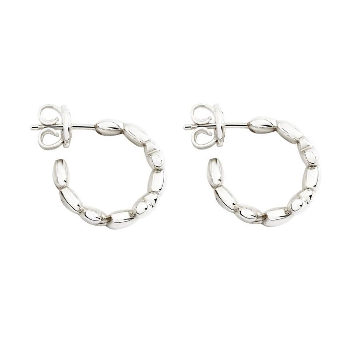 SILVER HEART HOOP EARRINGS