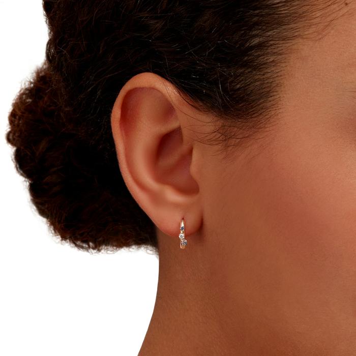 ORECCHINI A CERCHIO IN ORO ROSA, ZAFFIRI E DIAMANTI