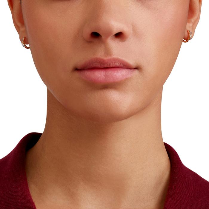 ORECCHINI A CERCHIO IN ORO ROSA, ZAFFIRI E DIAMANTI