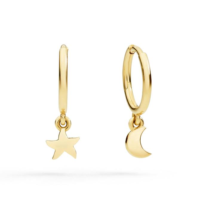 ORECCHINI A CERCHIO STELLA E LUNA