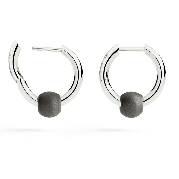ORECCHINI HOOP PEPITA ARGENTO & TITANIO