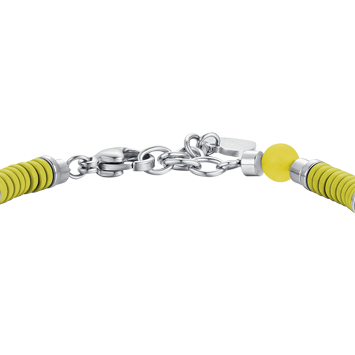 BRACCIALE BAMBINA IN ACCIAIO CON PIETRE GIALLE ED ELEMENTI CON SMALTO GIALLO