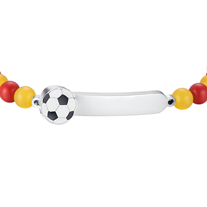 BRACCIALE BAMBINO IN ACCIAIO CON PIETRE ROSSE E GIALLE