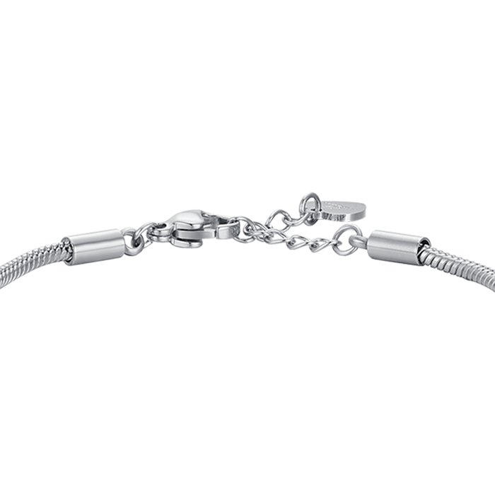 BRACELET EN ACIER POUR FILLE AVEC COURONNE EN CRISTAL BLANC