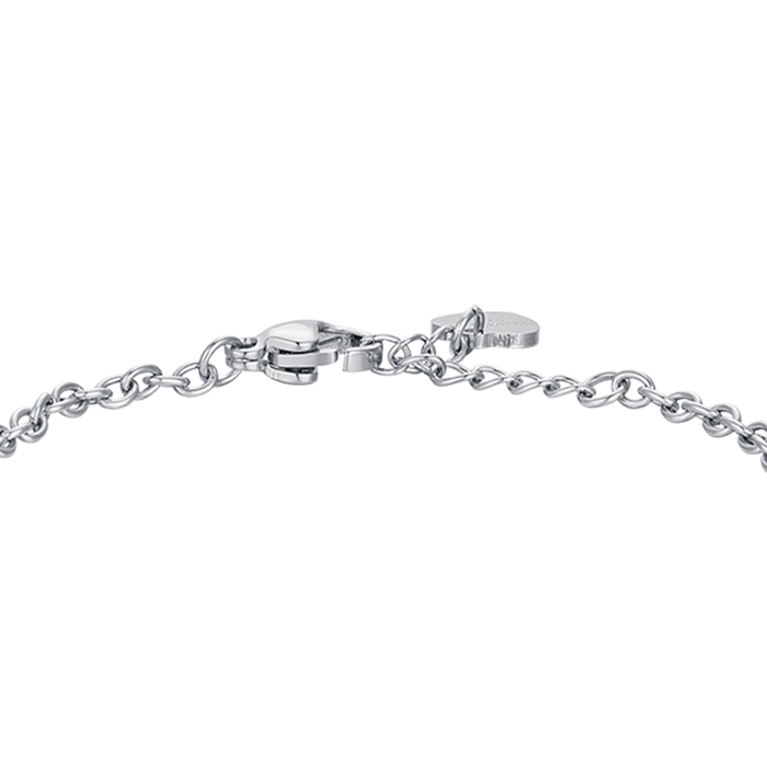 BRACELET FILLE EN ACIER AVEC COCCINELLE AVEC ÉMAIL ROUGE ET NOIR ET CRISTAL