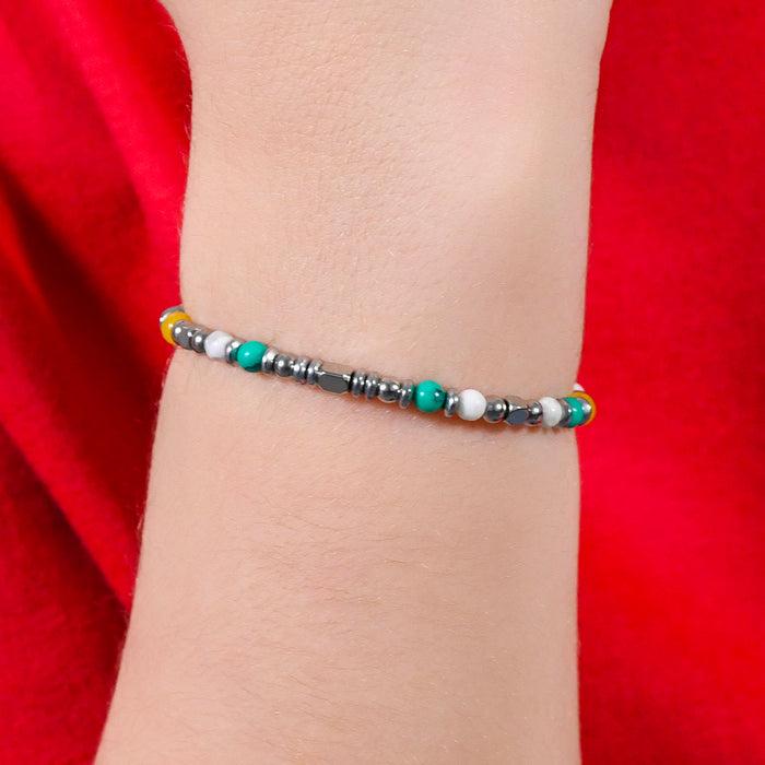 CHILDREN'S BRACELET IN STEEL WITH MULTICOLOR STONES