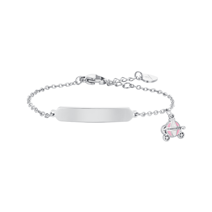 BRACELET FILLE EN ACIER CARROSSERIE ET PLAQUE