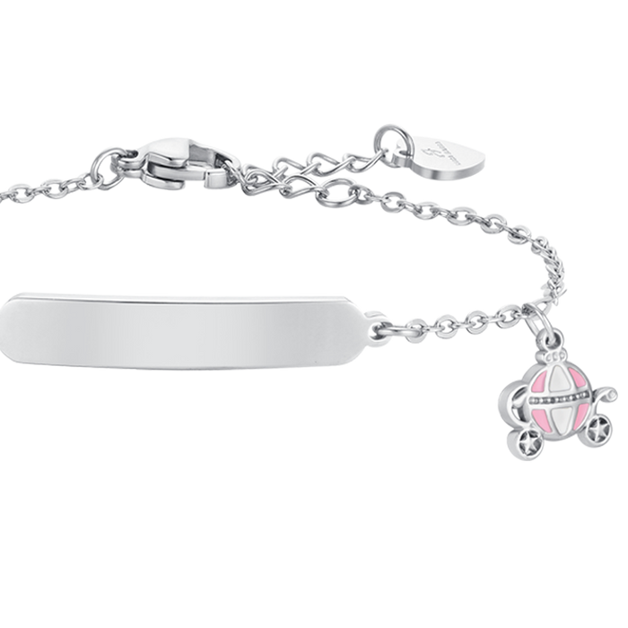 BRACELET FILLE EN ACIER CARROSSERIE ET PLAQUE