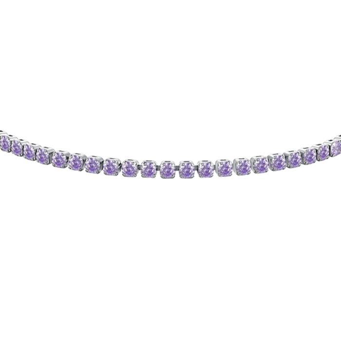 BRACCIALE BAMBINA TENNIS IN ACCIAIO CON ZIRCONI VIOLA