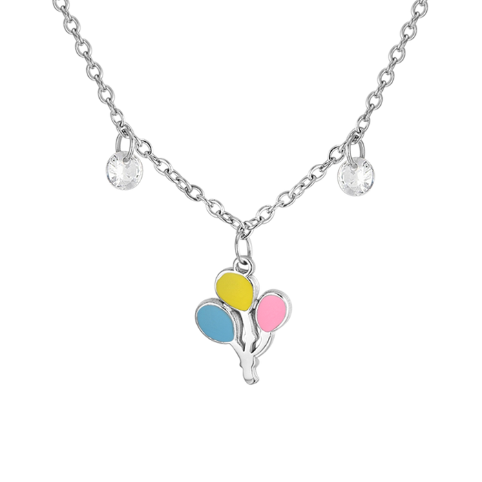 GIRL'S STEEL NECKLACE WITH BALLOONS