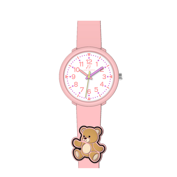 OROLOGIO BAMBINA ROSA CON ORSETTO