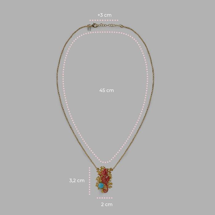 Collana Ippocampo e Corallo