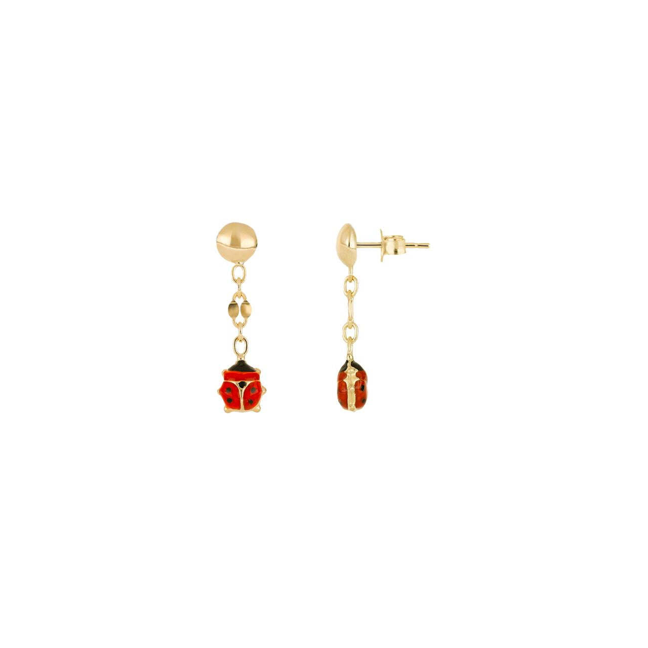 Orecchini pendenti coccinella