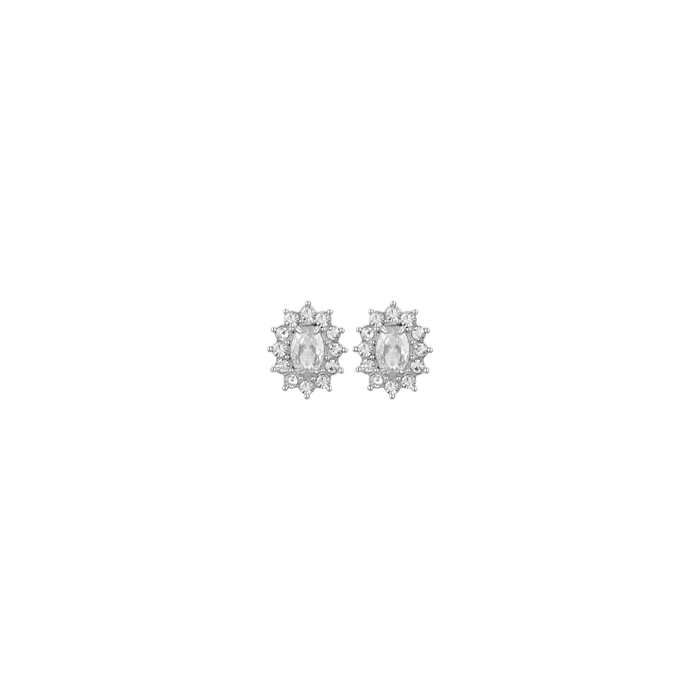 BOUCLES D'OREILLES FEMME EN ACIER AVEC CRISTAUX ET ZIRCON BLANC